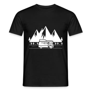 Mountain - Camping Van - (14) - Men's T-Shirt - black - Front - AI Model Male 178 light (178cm)