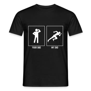 Dein Vater - Mein Vater - Laufender Mann Schnell - Männer T-Shirt - Schwarz - Vorne - AI Model Male 178 light (178cm)