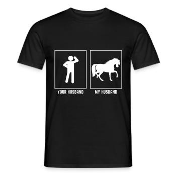 Votre mari - Mon mari - Cheval sur une jambe - T-shirt homme - noir - Devant - AI Model Male 178 light (178cm)