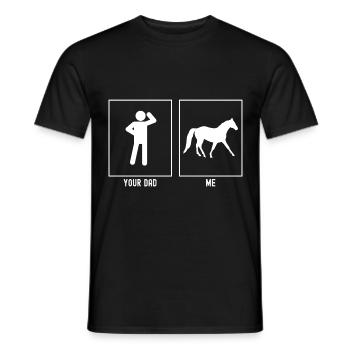 Your father - me - farm horse - Men's T-Shirt - black - Front - AI Model Male 178 light (178cm)