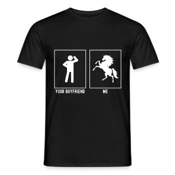 Votre ami - moi - Cheval en pose - T-shirt homme - noir - Devant - AI Model Male 178 light (178cm)
