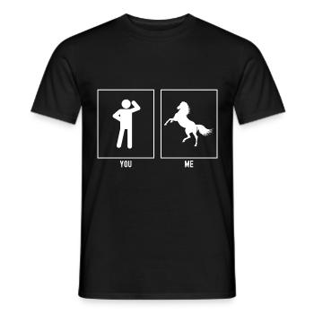 You - Me - Horse Rearing - Men's T-Shirt - black - Front - AI Model Male 178 light (178cm)