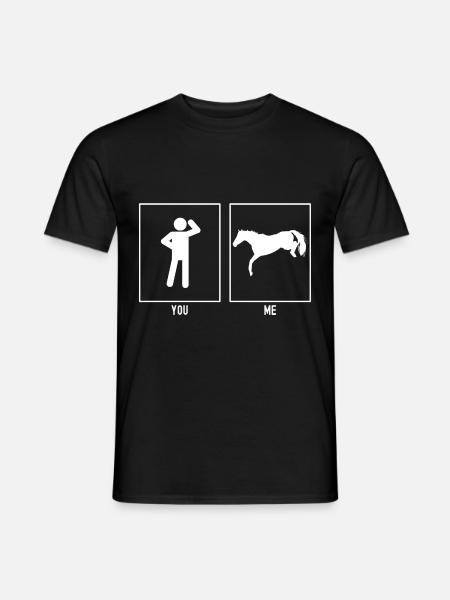 Du - Ich - Pferd fallend - Männer T-Shirt - Schwarz