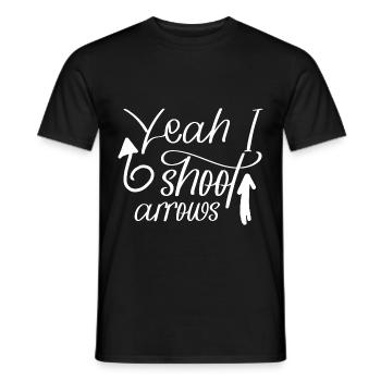 yes i can shoot arrows 4 - Men's T-Shirt - black - Front - AI Model Male 178 light (178cm)