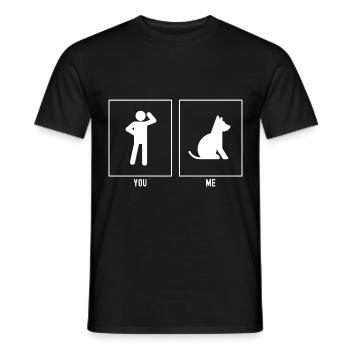 You - Me - Cute Dog - Men's T-Shirt - black - Front - AI Model Male 178 light (178cm)