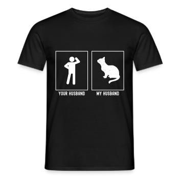 Votre mari - Mon mari - Mon chat - T-shirt homme - noir - Devant - AI Model Male 178 light (178cm)
