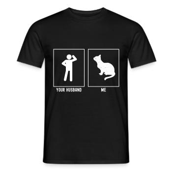 Your husband - me - Patient cat - Men's T-Shirt - black - Front - AI Model Male 178 light (178cm)