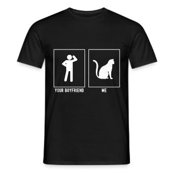 Dein Freund - Ich - Katze mit Textur - Männer T-Shirt - Schwarz - Vorne - AI Model Male 178 light (178cm)