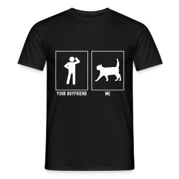 Votre ami - moi - chat approche - T-shirt homme - noir - Devant - AI Model Male 178 light (178cm)