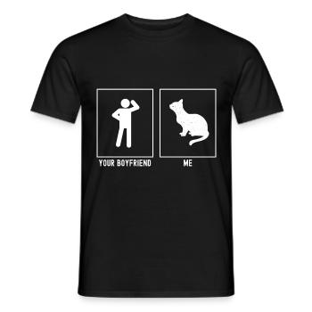 Votre ami - moi - chat qui regarde - T-shirt homme - noir - Devant - AI Model Male 178 light (178cm)