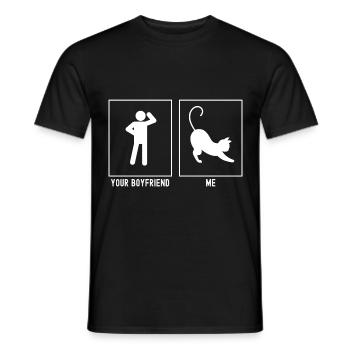 Your Friend - Me - Cat Stretch - Men's T-Shirt - black - Front - AI Model Male 178 light (178cm)