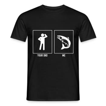 Ihr Vater - Ich - Springender Fischfang - Männer T-Shirt - Schwarz - Vorne - AI Model Male 178 light (178cm)