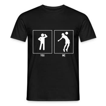 You - Me - Soccer Chest Throw - Men's T-Shirt - black - Front - AI Model Male 178 light (178cm)