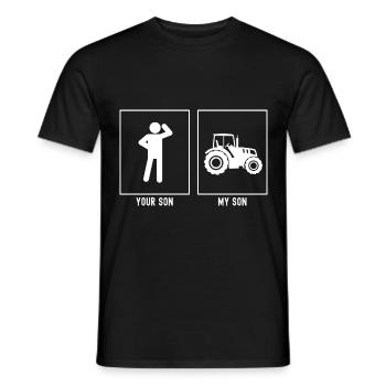 Your Son - My Son - Farming Tractor - Men's T-Shirt - black - Front - AI Model Male 178 light (178cm)