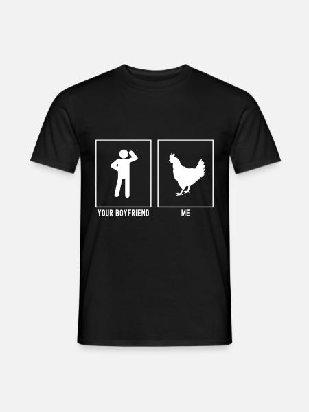 Dein Freund - Ich - Bauernhof Huhn - Männer T-Shirt - Schwarz