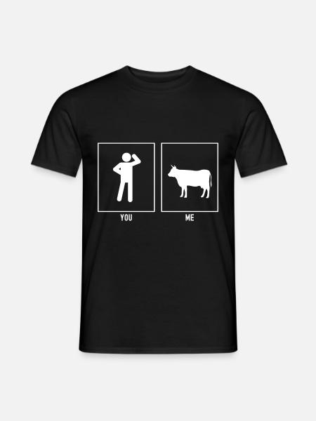 Vous - Moi - Vache agricole - T-shirt homme - noir