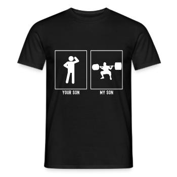 Ihr Sohn - Mein Sohn - Fitness Schweres Heben - Männer T-Shirt - Schwarz - Vorne - AI Model Male 178 light (178cm)