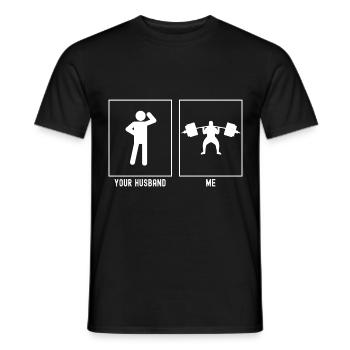 Ihr Mann - Ich - Fitness Schweres Heben - Männer T-Shirt - Schwarz - Vorne - AI Model Male 178 light (178cm)