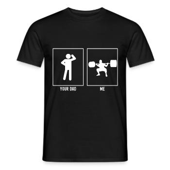 Her Father - Me - Heavy Weights Fitness - Men's T-Shirt - black - Front - AI Model Male 178 light (178cm)