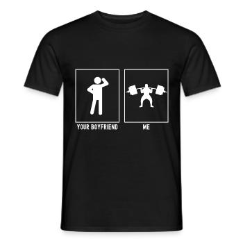 Dein Freund - Ich - Fitness Schweres Heben - Männer T-Shirt - Schwarz - Vorne - AI Model Male 178 light (178cm)