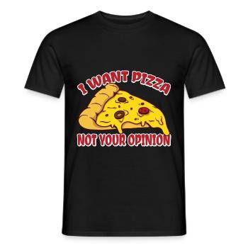 Je veux une pizza, pas votre avis 3 - T-shirt homme - noir - Devant - AI Model Male 178 light (178cm)
