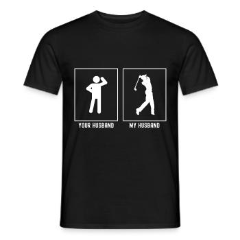 Ihr Ehemann - Mein Ehemann - Golf Blick nach recht - Männer T-Shirt - Schwarz - Vorne - AI Model Male 178 light (178cm)