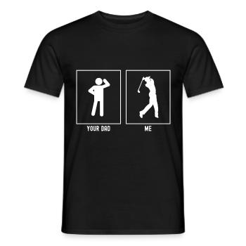 Dein Vater - Ich - Golfsport - Männer T-Shirt - Schwarz - Vorne - AI Model Male 178 light (178cm)