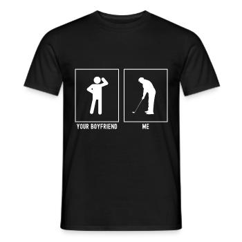 Ihr Freund - Ich - Golfzielen - Männer T-Shirt - Schwarz - Vorne - AI Model Male 178 light (178cm)