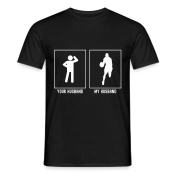 Her Husband - My Husband - Basketball Frontansic - Men's T-Shirt - black - Front - AI Model Male 178 light (178cm)
