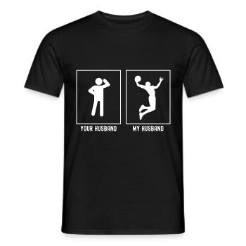 Her Husband - My Husband - Basketball Athlete Dun - Men's T-Shirt - black - Front - AI Model Male 178 light (178cm)
