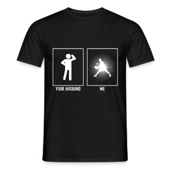Ihr Ehemann - Ich - TennissonneBurst Vektor - Männer T-Shirt - Schwarz - Vorne - AI Model Male 178 light (178cm)