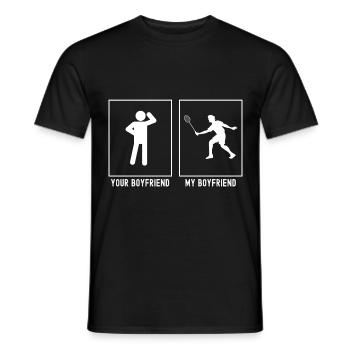 Dein Freund - Mein Freund - Tennisspieler - Männer T-Shirt - Schwarz - Vorne - AI Model Male 178 light (178cm)