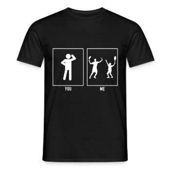You - Me - Tennis Duo - Men's T-Shirt - black - Front - AI Model Male 178 light (178cm)