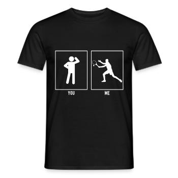 You - Me - Tennis - Men's T-Shirt - black - Front - AI Model Male 178 light (178cm)