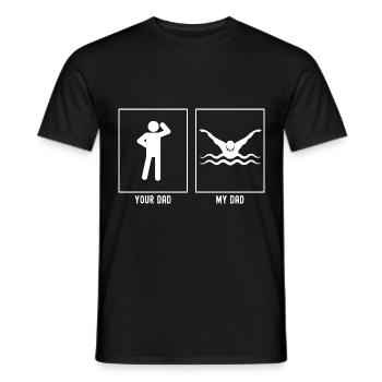 Dein Vater - Mein Vater - Schwimmbrille - Männer T-Shirt - Schwarz - Vorne - AI Model Male 178 light (178cm)