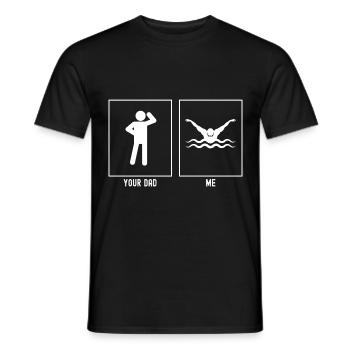 Your Father - Me - Extreme Swimming - Men's T-Shirt - black - Front - AI Model Male 178 light (178cm)