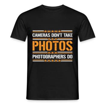 Cameras Don't Take Photos, Photographers Do 4 - Männer T-Shirt - Schwarz - Vorne - AI Model Male 178 light (178cm)