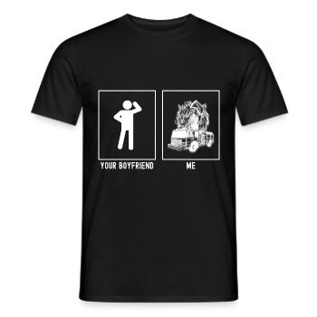 Votre ami - moi - camion de pompiers et hache - T-shirt homme - noir - Devant - AI Model Male 178 light (178cm)