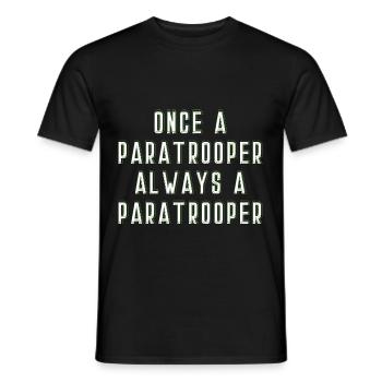 Einmal Fallschirmjäger Immer ein Fallschirmjäger M - Männer T-Shirt - Schwarz - Vorne - AI Model Male 178 light (178cm)