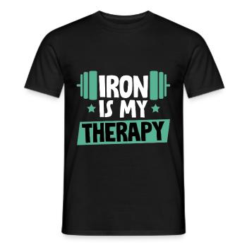 Iron Is My Therapy 6 - Men's T-Shirt - black - Front - AI Model Male 178 light (178cm)