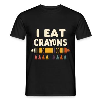 I Eat Crayons 5 - Männer T-Shirt - Schwarz - Vorne - AI Model Male 178 light (178cm)