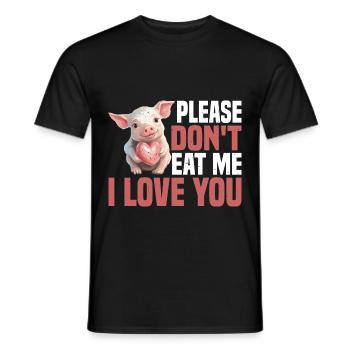 Please Don't Eat Me, I Love You 6 - Men's T-Shirt - black - Front - AI Model Male 178 light (178cm)