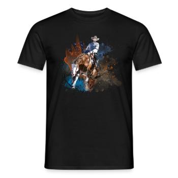 Western Rider Reining Quarter Horse Sliding Stop - Men's T-Shirt - black - Front - AI Model Male 178 light (178cm)