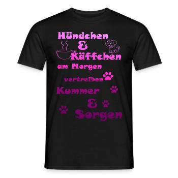 Le café de chien faire fuir les soucis - T-shirt homme - noir - Devant - AI Model Male 178 light (178cm)