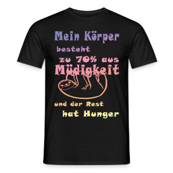 Tired lazy funny funny - Men's T-Shirt - black - Front - AI Model Male 178 light (178cm)