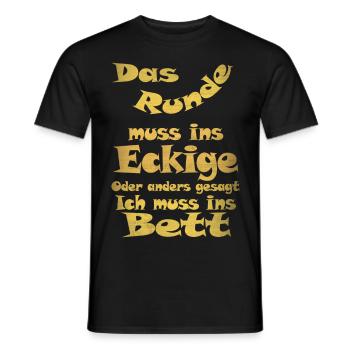 Runde ins Eckige - Männer T-Shirt - Schwarz - Vorne - AI Model Male 178 light (178cm)