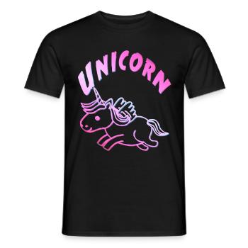 Unicorn Einhorn suess - Männer T-Shirt - Schwarz - Vorne - AI Model Male 178 light (178cm)