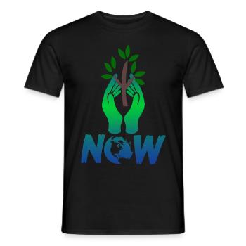 Climate protection save the trees now - Men's T-Shirt - black - Front - AI Model Male 178 light (178cm)