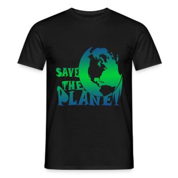 Sauvons la planète protection climatique - T-shirt homme - noir - Devant - AI Model Male 178 light (178cm)