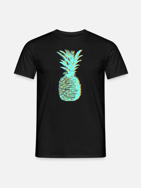 Sun holiday pineapple 3D - Men's T-Shirt - black